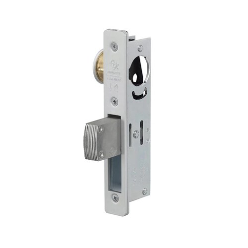 Adams Rite MS1851S-210-628 Straight Bolt Deadlock, Radius Faceplate, 31/32" Backset, Non-Handed, Less Strike, Clear Anodized