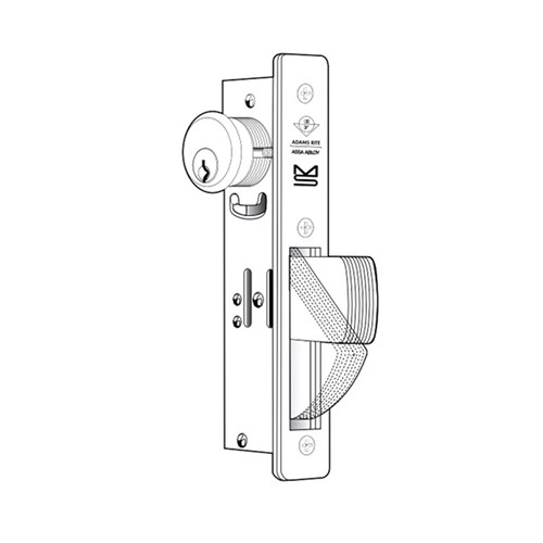 Adams Rite MS1851S-310-628 Straight Bolt Deadlock, Radius Faceplate, 1-1/8" Backset, Non-Handed, Less Strike, Clear Anodized