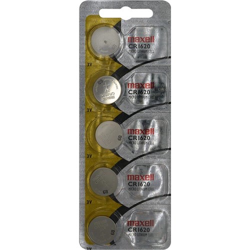 Maxell CR1620 Lithium 3V Battery Pack (5/pack)