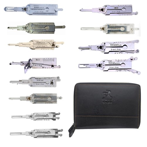 LISHI Automotive 2-in-1 Pick & Decoder Bundle #1 (12 Pick/Decoders + Wallet)