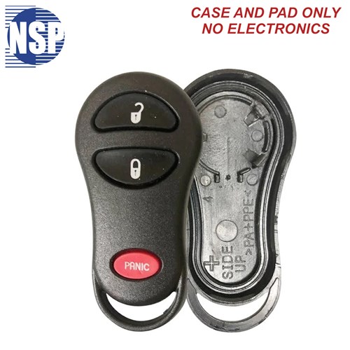 NSP CHRYSLER GQ4 3-BTN REMOTE SHELL - L,U,P