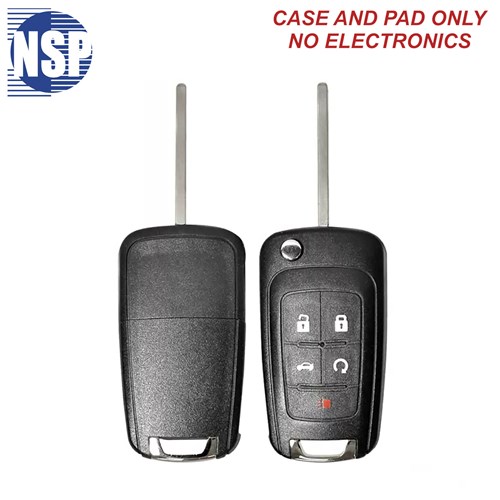 NSP GM OHT/AVL/KR55/V2T 5-BTN FLIP KEY SHELL WITH BLADE - L,U,P,T,RS