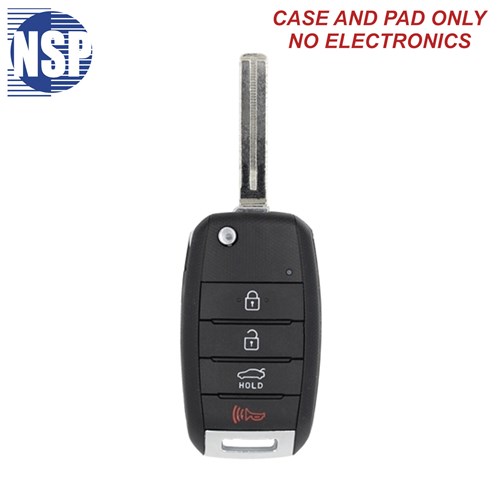 NSP KIA 1306-TFL 4-BTN FLIP KEY SHELL WITH KK10 BLADE - L,U,P,T