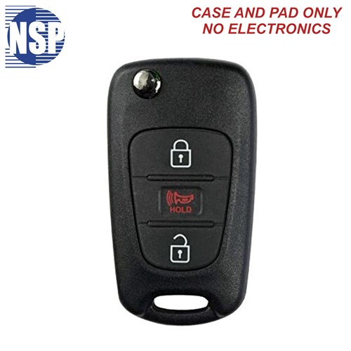 NSP KIA TQ8-RKE-3F02 3-BTN FLIP KEY SHELL WITH KK10 BLADE- L,U,P