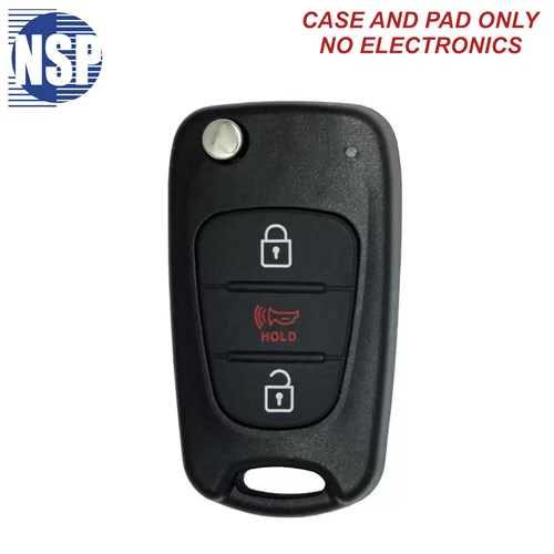 NSP KIA 3-BTN FLIP KEY SHELL WITH HY15 BLADE- L,U,P