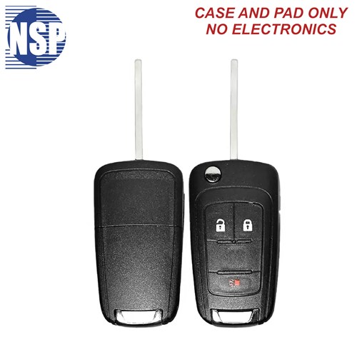 NSP GM OHT/V2T/AVL/KR5 3-BTN FLIP KEY SHELL WITH BLADE - L,U,P