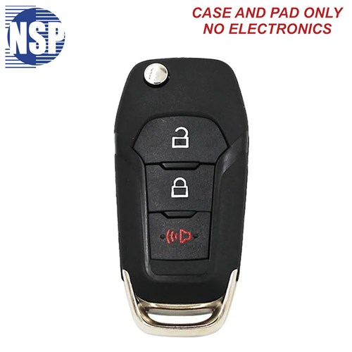 NSP FORD N5F 3-BTN FLIP KEY SHELL WITH BLADE - L,U,P