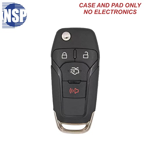 NSP FORD N5F 4-BTN FLIP KEY SHELL WITH BLADE - L,U,P,T