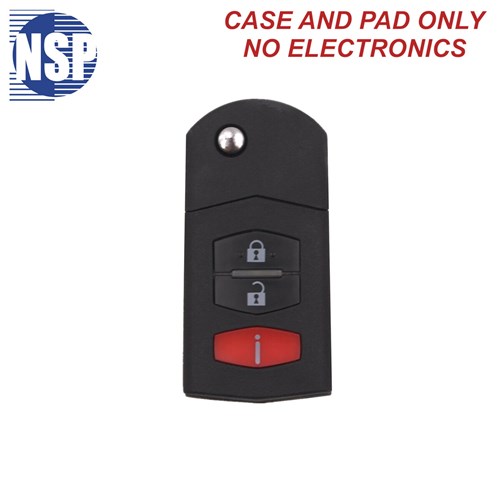 NSP MAZDA KPU 3-BTN FLIP KEY SHELL WITH E-KEY- L,U,P