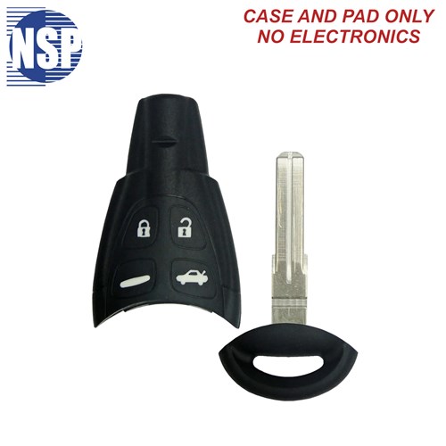 NSP SAAB PLUG 4-BTN SMART KEY SHELL WITH E-KEY - L,U,P,T