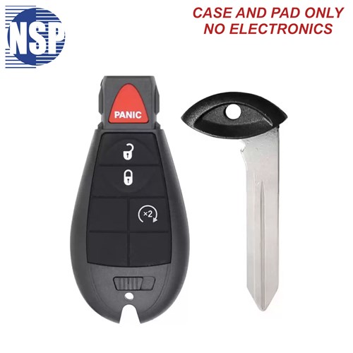 NSP CHRYSLER IYZ-C01C 4-BTN FOBIK SHELL WITH E-KEY - L,U,P,RS