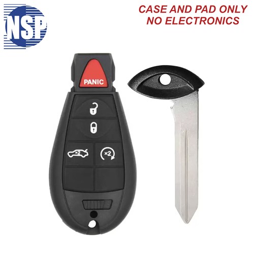 NSP CHRYSLER IYZ-C01C 5-BTN FOBIK SHELL WITH E-KEY - L,U,P,T,RS