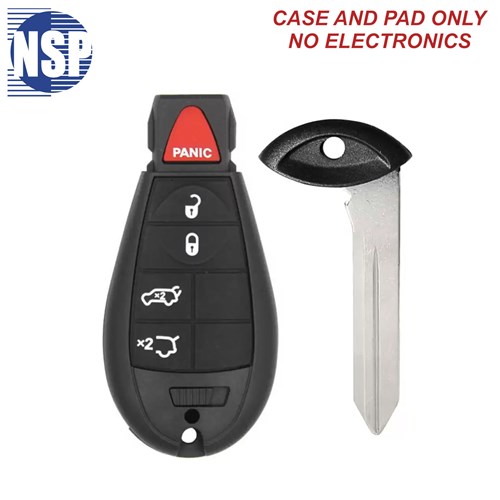 NSP CHRYSLER IYZ-C01C 5-BTN FOBIK SHELL WITH E-KEY - L,U,P,RG,RH