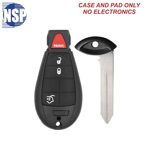 NSP CHRYSLER IYZ-C01C 4-BTN FOBIK SHELL WITH E-KEY - L,U,P,RH