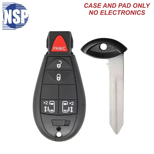 NSP CHRYSLER IYZ-C01C 5-BTN FOBIK SHELL WITH E-KEY - L,U,P,SD,SD