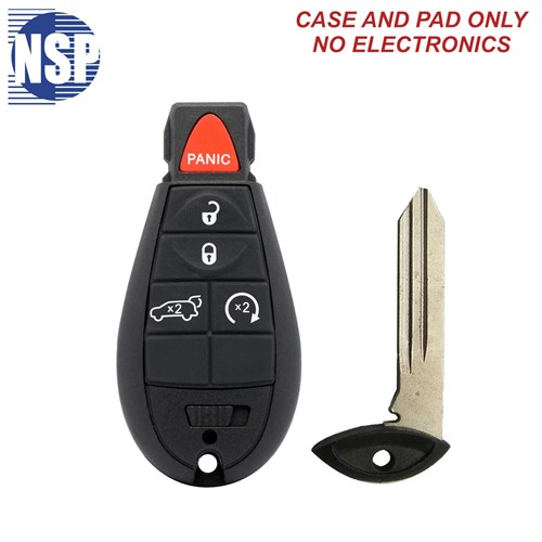 NSP CHRYSLER IYZ-C01C 5-BTN FOBIK SHELL WITH E-KEY - L,U,P,H,RS