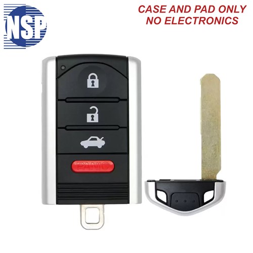 NSP ACURA KR5/M3N 4-BTN SMART KEY SHELL WITH E-KEY - L,U,P,T