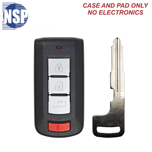 NSP MITSUBISHI OUC 4-BTN SMART KEY SHELL WITH E-KEY - L,U,P,T