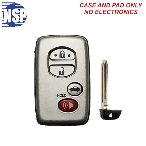 NSP TOYOTA HYQ14AAB 4-BTN SMART KEY SHELL WITH E-KEY - L,U,P,T