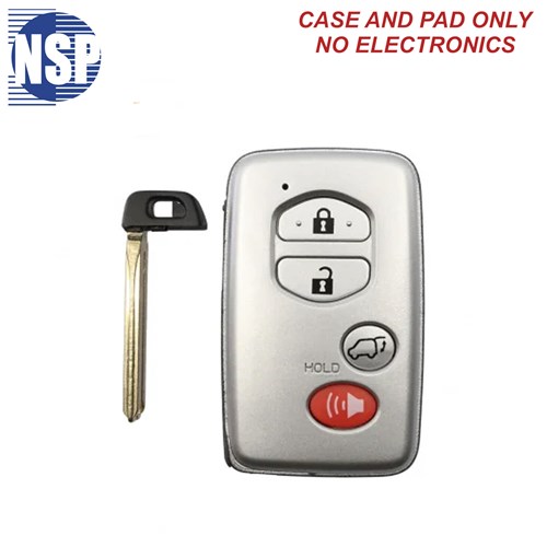 NSP TOYOTA AAB/ACX 4-BTN SMART KEY SHELL WITH E-KEY - L,U,P,H