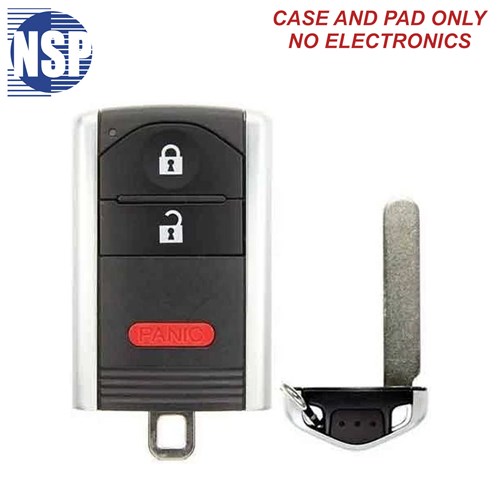 NSP ACURA KR5434760 3-BTN SMART KEY SHELL WITH E-KEY - L,U,P