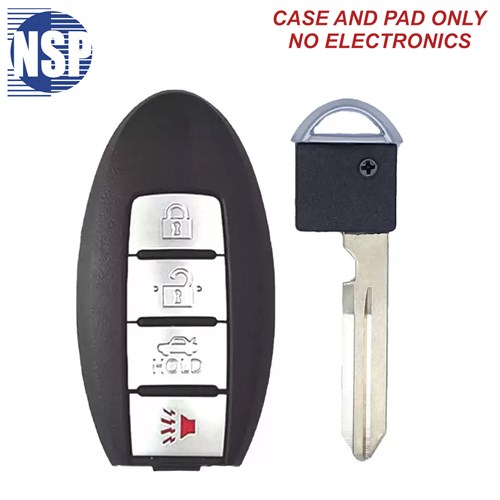 NSP NISSAN 44014 4-BTN SMART KEY SHELL WITH E-KEY - L,U,P,T