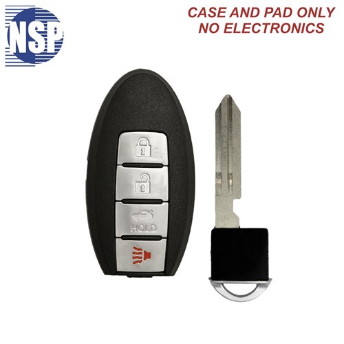 NSP NISSAN/INFINITI 49622/49803 4-BTN SMART KEY SHELL WITH E-KEY - L,U,P,H