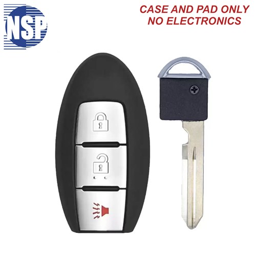 NSP NISSAN 44014 3-BTN SMART KEY SHELL WITH E-KEY - L,U,P