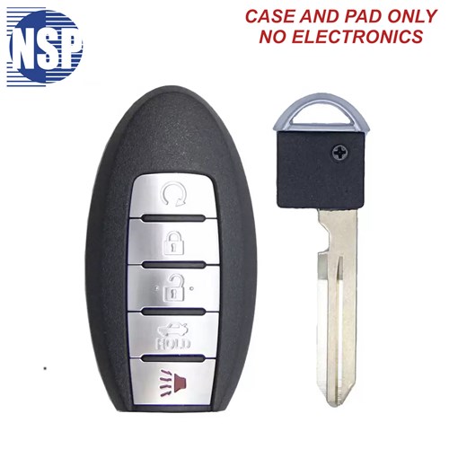 NSP NISSAN 44014 5-BTN SMART KEY SHELL WITH E-KEY - L,U,P,T,RS