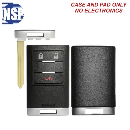 NSP CADILLAC M3N 5-BTN SMART KEY SHELL WITH E-KEY - L,U,P,T,RS