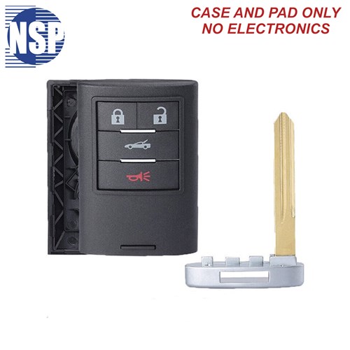 NSP CORVETTE M3N 4-BTN SMART KEY SHELL WITH E-KEY - L,U,P,T