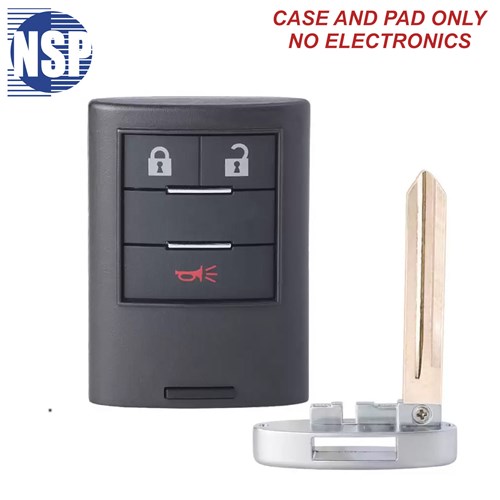 NSP CADILLAC M3N 3-BTN SMART KEY SHELL WITH E-KEY - L,U,P