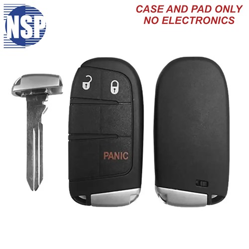 NSP CHRYSLER M3N 3-BTN SMART KEY SHELL WITH E-KEY - L,U,P