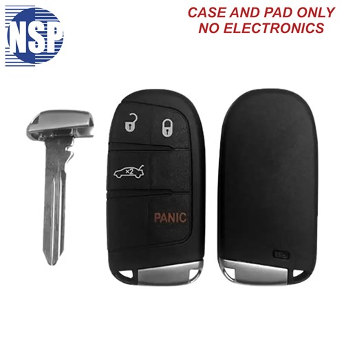 NSP CHRYSLER M3N/M3M 4-BTN SMART KEY SHELL WITH E-KEY - L,U,P,T