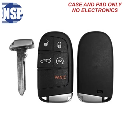 NSP CHRYSLER M3N/M3M 5-BTN SMART KEY SHELL WITH E-KEY - L,U,P,T,RS