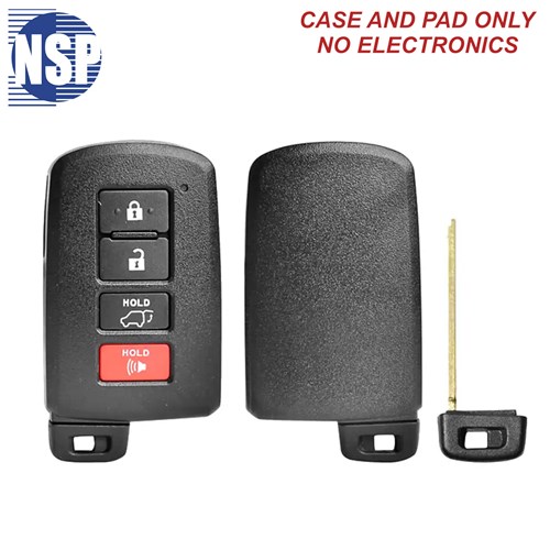 NSP TOYOTA FBA 4-BTN SMART KEY SHELL WITH E-KEY - L,U,P,H