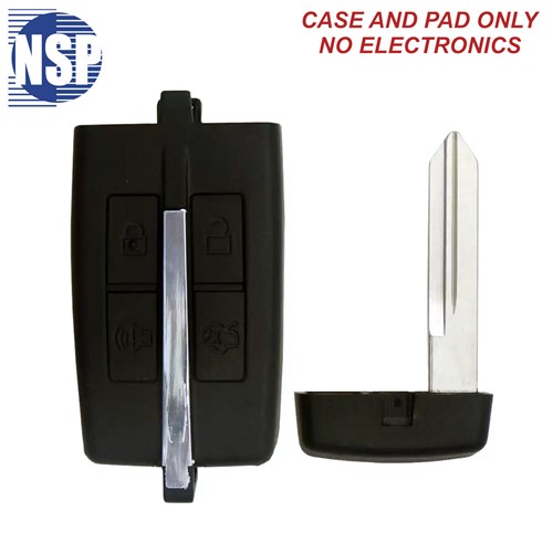 NSP FORD/LINCOLN M3N 4-BTN SMART KEY SHELL WITH E-KEY - L,U,P,T