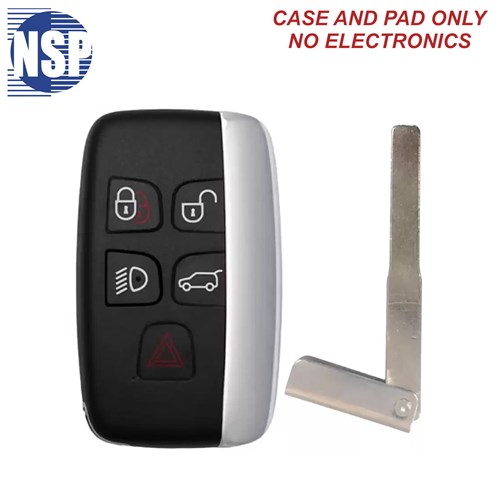 NSP JAGUAR/ROVER KOBJTF10A 4-BTN SMART KEY SHELL WITH HU101 E-KEY - L,U,P,H