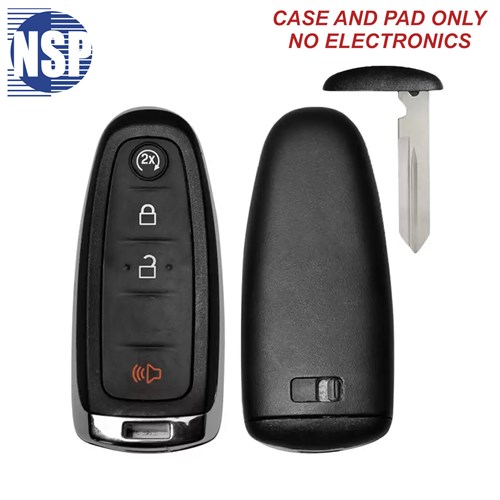 NSP FORD PADDLE 4-BTN SMART KEY SHELL WITH E-KEY - L,U,P,RS