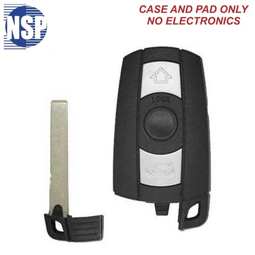 NSP BMW KR55 3-BTN SMART KEY SHELL WITH BATTERY DOOR WITH E-KEY - L,U,T