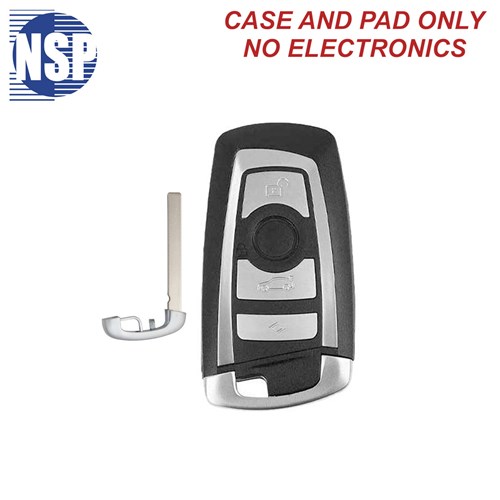 NSP BMW YGO 4-BTN SMART KEY SHELL WITH E-KEY - L,U,P,T