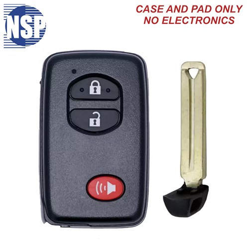 NSP TOYOTA AAB/AEM/ACX 3-BTN SMART KEY SHELL WITH E-KEY - L,U,P