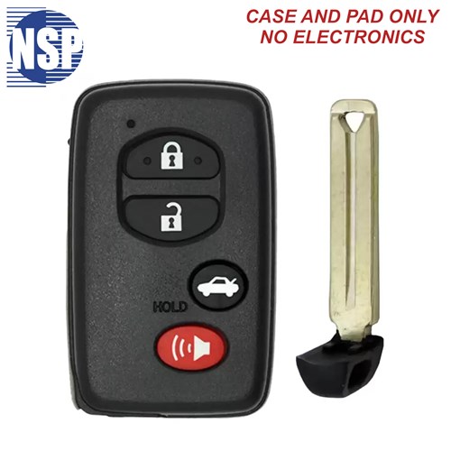 NSP TOYOTA AAB/AEM/ACX 4-BTN SMART KEY SHELL WITH E-KEY - L,U,P,T