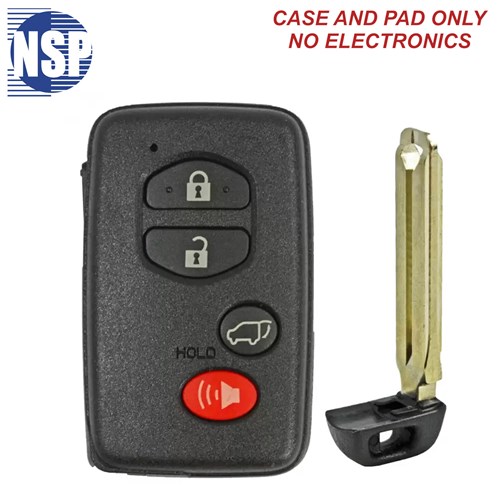 NSP TOYOTA AAB/AEM/ACX 4-BTN SMART KEY SHELL WITH E-KEY - L,U,P,H