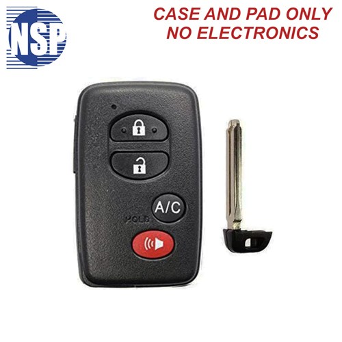 NSP TOYOTA A/C 4-BTN SMART KEY SHELL WITH E-KEY - L,U,P,AC