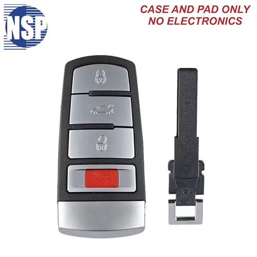 NSP VOLKSWAGEN NBG 4-BTN SMART KEY SHELL WITH E-KEY - L,U,P,T