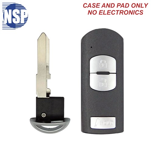 NSP MAZDA D01/D02 3-BTN SMART KEY SHELL WITH E-KEY - L,U,P