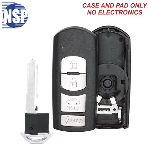 NSP MAZDA D01/D02 4-BTN SMART KEY SHELL WITH E-KEY - L,U,P,T