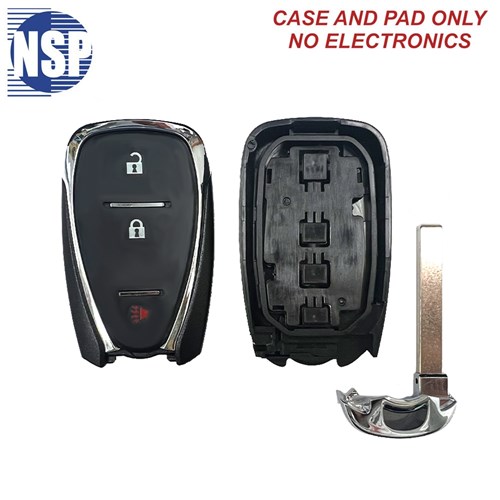 NSP GM HYQ1 3-BTN SMART KEY SHELL WITH E-KEY - L,U,P