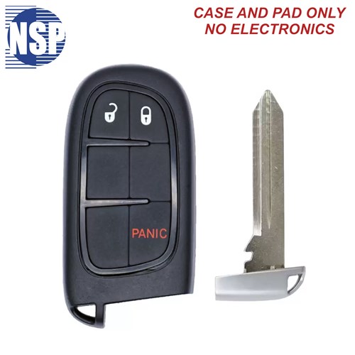 NSP JEEP/RAM GQ4-54T 3-BTN SMART KEY SHELL WITH E-KEY - L,U,P